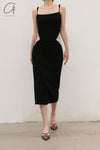 SWAYING/KNIT waist crochet suspender dress SW24SS2L09 black